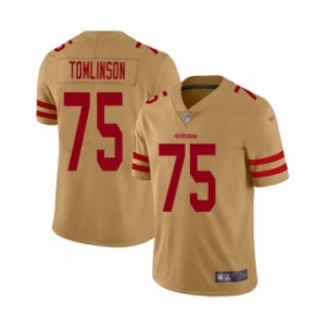Men's San Francisco 49ers #75 Laken Tomlinson Limited Gold Inverted Legend Football Jersey