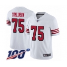 Men's San Francisco 49ers #75 Laken Tomlinson Limited White Rush Vapor Untouchable 100th Season Football Jersey