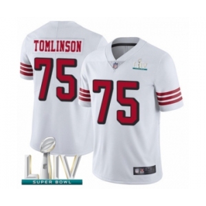 Men's San Francisco 49ers #75 Laken Tomlinson Limited White Rush Vapor Untouchable Super Bowl LIV Bound Football Jersey