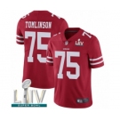 Men's San Francisco 49ers #75 Laken Tomlinson Red Team Color Vapor Untouchable Limited Player Super Bowl LIV Bound Football Jersey