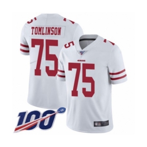 Men's San Francisco 49ers #75 Laken Tomlinson White Vapor Untouchable Limited Player 100th Season Football Jersey
