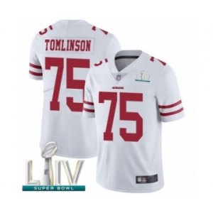 Men's San Francisco 49ers #75 Laken Tomlinson White Vapor Untouchable Limited Player Super Bowl LIV Bound Football Jersey