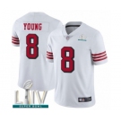 Men's San Francisco 49ers #8 Steve Young Limited White Rush Vapor Untouchable Super Bowl LIV Bound Football Jersey
