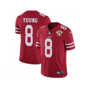 Men's San Francisco 49ers #8 Steve Young Red 2021 75th Anniversary Vapor Untouchable Limited Stitched Football Jersey