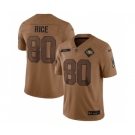 Men's San Francisco 49ers #80 Jerry Rice 2023 Brown Salute To Service Limited Football Stitched Jersey
