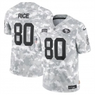 Men's San Francisco 49ers #80 Jerry Rice 2024 Arctic Camo Salute To Service Limited Stitched Football Jersey