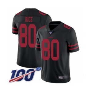 Men's San Francisco 49ers #80 Jerry Rice Black Vapor Untouchable Limited Player 100th Season Football Jersey