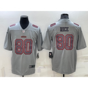 Men's San Francisco 49ers #80 Jerry Rice Grey Atmosphere Fashion 2022 Vapor Untouchable Stitched Limited Jersey