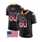 Men's San Francisco 49ers #80 Jerry Rice Limited Black Rush USA Flag Football Jersey