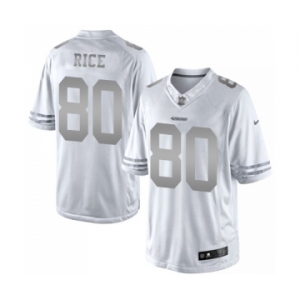 Men's San Francisco 49ers #80 Jerry Rice Limited White Platinum Football Jersey