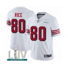 Men's San Francisco 49ers #80 Jerry Rice Limited White Rush Vapor Untouchable Super Bowl LIV Bound Football Jersey