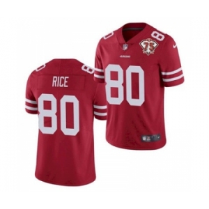 Men's San Francisco 49ers #80 Jerry Rice Red 2021 75th Anniversary Vapor Untouchable Limited Stitched Football Jersey