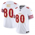Men's San Francisco 49ers #80 Jerry Rice White Gold 2025 F.U.S.E. “Rivalries” Vapor Limited Football Stitched Jersey