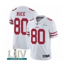 Men's San Francisco 49ers #80 Jerry Rice White Vapor Untouchable Limited Player Super Bowl LIV Bound Football Jersey