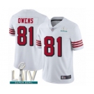 Men's San Francisco 49ers #81 Terrell Owens Limited White Rush Vapor Untouchable Super Bowl LIV Bound Football Jersey