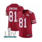 Men's San Francisco 49ers #81 Terrell Owens Red Team Color Vapor Untouchable Limited Player Super Bowl LIV Bound Football Jersey