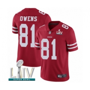 Men's San Francisco 49ers #81 Terrell Owens Red Team Color Vapor Untouchable Limited Player Super Bowl LIV Bound Football Jersey