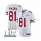 Men's San Francisco 49ers #81 Terrell Owens White Vapor Untouchable Limited Player Super Bowl LIV Bound Football Jersey