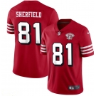 Men's San Francisco 49ers  #81 Trent sherfield Nike Scarlet 75th Anniversary Alternate Vapor Limited Jersey