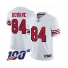 Men's San Francisco 49ers #84 Kendrick Bourne Limited White Rush Vapor Untouchable 100th Season Football Jersey