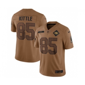 Men's San Francisco 49ers #85 George Kittle 2023 Brown Salute To Service Limited Football Stitched Jersey