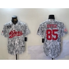 Men's San Francisco 49ers #85 George Kittle Arctic Camo 2024 Salute to Service Stitched Baseball Jersey