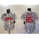 Men's San Francisco 49ers #85 George Kittle Arctic Camo 2024 Salute to Service Stitched Baseball Jerseys