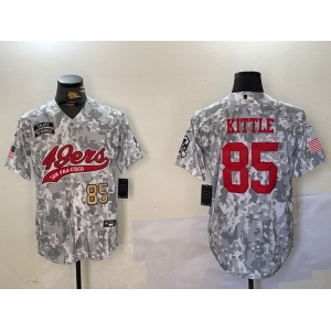 Men's San Francisco 49ers #85 George Kittle Arctic Camo 2024 Salute to Service Stitched Baseball Jerseys