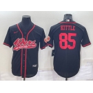 Men's San Francisco 49ers #85 George Kittle Black Stitched Cool Base Nike Baseball Jersey