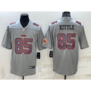 Men's San Francisco 49ers #85 George Kittle LOGO Grey Atmosphere Fashion 2022 Vapor Untouchable Stitched Limited Jersey