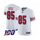 Men's San Francisco 49ers #85 George Kittle Limited White Rush Vapor Untouchable 100th Season Football Jersey