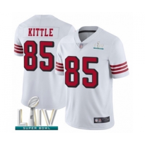 Men's San Francisco 49ers #85 George Kittle Limited White Rush Vapor Untouchable Super Bowl LIV Bound Football Jersey