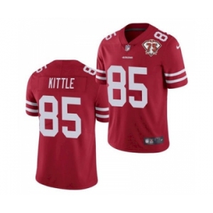 Men's San Francisco 49ers #85 George Kittle Red 2021 75th Anniversary Vapor Untouchable Limited Stitched Football Jersey