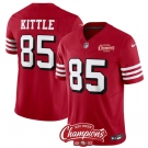 Men's San Francisco 49ers #85 George Kittle Red 2023 F.U.S.E. NFC West Champions Patch Alternate Football Stitched Jersey
