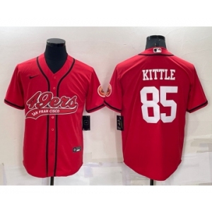 Men's San Francisco 49ers #85 George Kittle Red Stitched Cool Base Nike Baseball Jersey
