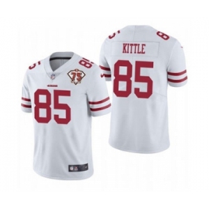 Men's San Francisco 49ers #85 George Kittle White 2021 75th Anniversary Vapor Untouchable Limited Stitched Football Jersey