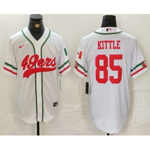 Men's San Francisco 49ers #85 George Kittle White Mexico Cool Base Stitched Baseball Jersey