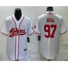 Men's San Francisco 49ers #85 George Kittle White Stitched Cool Base Nike Baseball Jersey