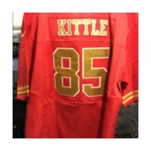 Men's San Francisco 49ers #85 George Kittle red gold Jersey