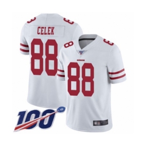 Men's San Francisco 49ers #88 Garrett Celek White Vapor Untouchable Limited Player 100th Season Football Jersey