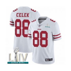 Men's San Francisco 49ers #88 Garrett Celek White Vapor Untouchable Limited Player Super Bowl LIV Bound Football Jersey