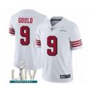 Men's San Francisco 49ers #9 Robbie Gould Limited White Rush Vapor Untouchable Super Bowl LIV Bound Football Jersey