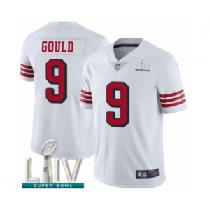 Men's San Francisco 49ers #9 Robbie Gould Limited White Rush Vapor Untouchable Super Bowl LIV Bound Football Jersey