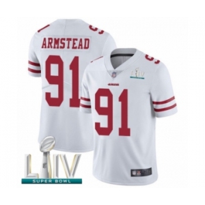 Men's San Francisco 49ers #91 Arik Armstead White Vapor Untouchable Limited Player Super Bowl LIV Bound Football Jersey