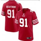 Mens San Francisco 49ers #91 Sam Okuayinonu Red Vapor Untouchable Limited Stitched Football Jersey