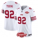 Men's San Francisco 49ers #92 Chase Young White 2023 F.U.S.E. NFC West Champions Patch Football Stitched Jersey