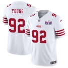 Men's San Francisco 49ers #92 Chase Young White 2024 F.U.S.E. Super Bowl LVIII Patch Vapor Untouchable Limited Football Stitched Jersey