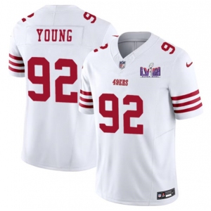 Men's San Francisco 49ers #92 Chase Young White 2024 F.U.S.E. Super Bowl LVIII Patch Vapor Untouchable Limited Football Stitched Jersey