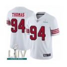 Men's San Francisco 49ers #94 Solomon Thomas Limited White Rush Vapor Untouchable Super Bowl LIV Bound Football Jersey