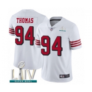 Men's San Francisco 49ers #94 Solomon Thomas Limited White Rush Vapor Untouchable Super Bowl LIV Bound Football Jersey